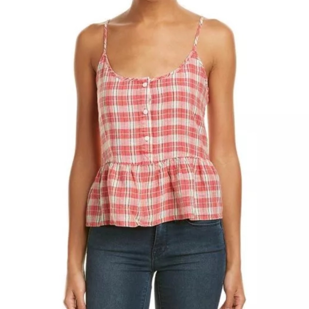 Red Plaid Spaghetti Strap Current Elliott